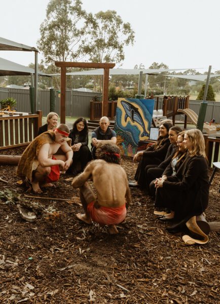 Wandana Aboriginal Education performing the smoking ceremony