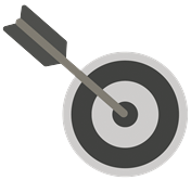Illustraton of a Arrow hitting a bullseye target