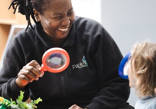 Papilio educator with child